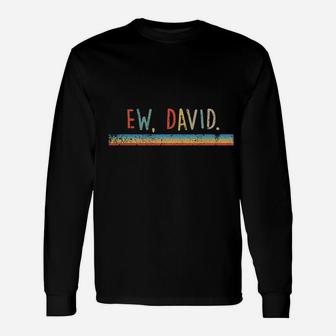 Ew David Vintage Retro Distressed Long Sleeve T-Shirt - Seseable