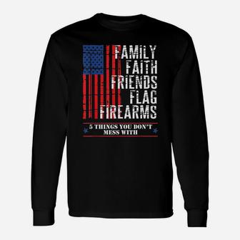 Family Faith Friends Flag American Flags Long Sleeve T-Shirt - Seseable