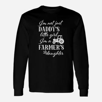 Farmers Daughter Daddys Little Girl Farm Tractor Long Sleeve T-Shirt - Seseable