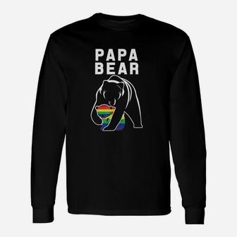 Father Day Papa Bear Lgbt Pride Long Sleeve T-Shirt - Seseable