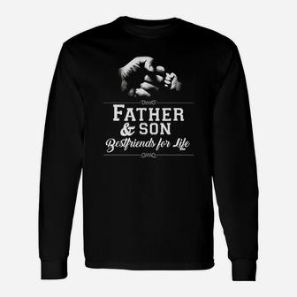 Father Son Friends Fist Bump Tshirt Dad Father's Day Long Sleeve T-Shirt - Seseable