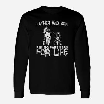 Father And Son Riding Partners For Life Dads Sons Long Sleeve T-Shirt - Seseable
