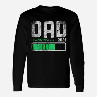 Fathers Day Dad Est 2021 Loading Future New Daddy Baby Long Sleeve T-Shirt - Seseable