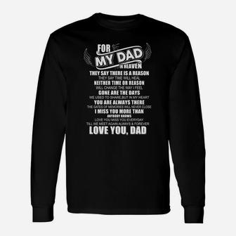 Fathers Day For My Dad In Heaven Love You Dad Long Sleeve T-Shirt - Seseable