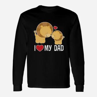 Fathers Day I Love My Dad Boys Lion Long Sleeve T-Shirt - Seseable