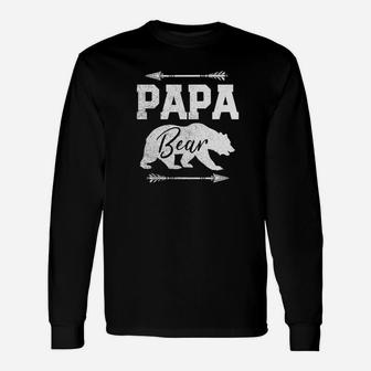 Fathers Day Papa Bear Shirt Dad Grandpa Best Long Sleeve T-Shirt - Seseable
