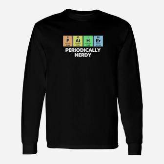 Fathers Day Periodic Table Shirt Nerdy Science Color Dark Premium Long Sleeve T-Shirt - Seseable