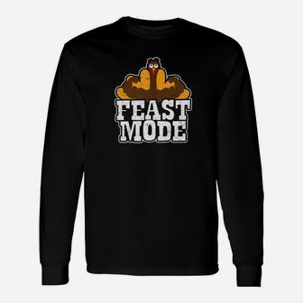 Feast Mode Turkey Thanksgiving Holiday Christmas Long Sleeve T-Shirt - Seseable