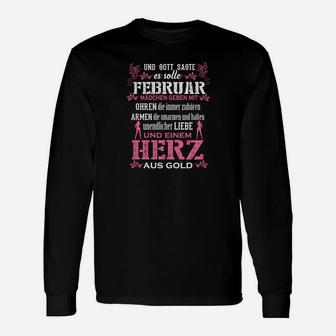 Februar Mädchen Einem Herz Aus Gold Tee Langarmshirts - Seseable