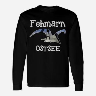 Fehmarn Ostsee Segelboot Design Langarmshirts, Marine Motiv in Schwarz - Seseable
