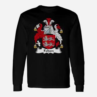 Felton Crest Coat Of Arms British Crests Long Sleeve T-Shirt - Seseable