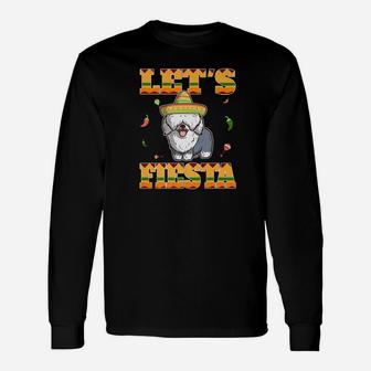 Lets Fiesta Old English Sheepdog Cinco De Mayo Dog Long Sleeve T-Shirt - Seseable