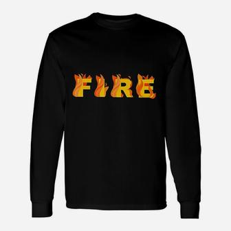 Fire Couple Matching Diy Last Minute Halloween Party Costume Long Sleeve T-Shirt - Seseable