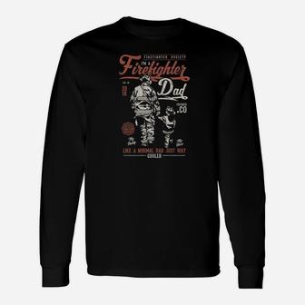 Firefighter Dad Vintage For Daddy Father Men Long Sleeve T-Shirt - Seseable