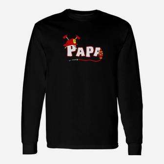 Firefighter Papa Grandpa Fire Department Hydrant Fathers Day Premium Long Sleeve T-Shirt - Seseable