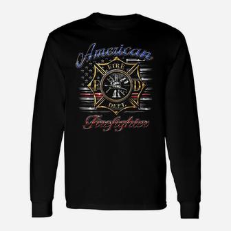Firefighter Firefighter Vintage Tattoo Art Long Sleeve T-Shirt