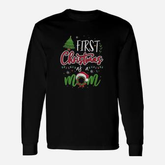 First Christmas As A Mom New Mom Mommy Christmas Long Sleeve T-Shirt - Seseable