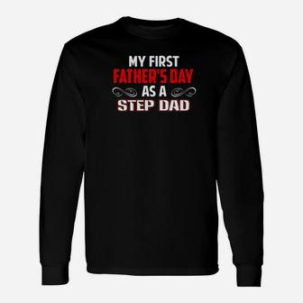 My First Fathers Day As A Step Dad Fathers Day Premium Long Sleeve T-Shirt - Seseable