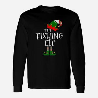 The Fishing Elf Matching Group Christmas Long Sleeve T-Shirt - Seseable