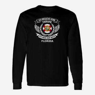 Florida-Motto Langarmshirts Schwarz – Keine Therapie, nur Florida-Design - Seseable