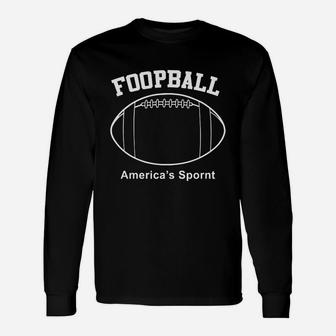 Foopball Americas Sport Black Navy Long Sleeve T-Shirt - Seseable