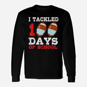 Football 100 Days Of School Teacher Boy Long Sleeve T-Shirt - Seseable