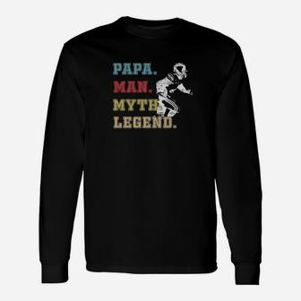 Football Dad Papa Man Myth Legend Premium Long Sleeve T-Shirt - Seseable