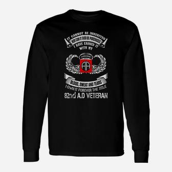 Forever The Title 82nd Airborne Division Veteran Military Sign Military Fan Sign Long Sleeve T-Shirt - Seseable