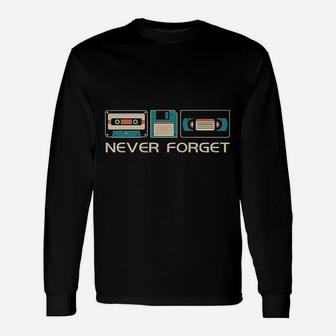 Never Forget Music Retro Fathers Day Long Sleeve T-Shirt - Seseable