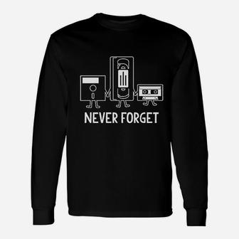 Never Forget Retro Vintage Cassette Tape Long Sleeve T-Shirt - Seseable