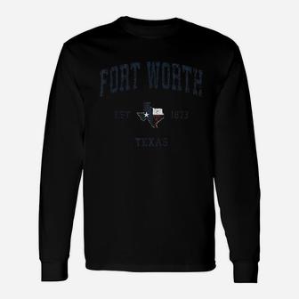 Fort Worth Texas Tx Vintage Long Sleeve T-Shirt - Seseable