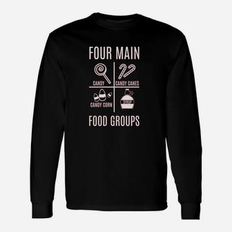 Four Main Food Groups Holiday Cheer Christmas Long Sleeve T-Shirt - Seseable