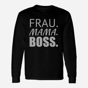 Frau Mama Boss Langarmshirts, Statement-Langarmshirts für Damen Schwarz - Seseable