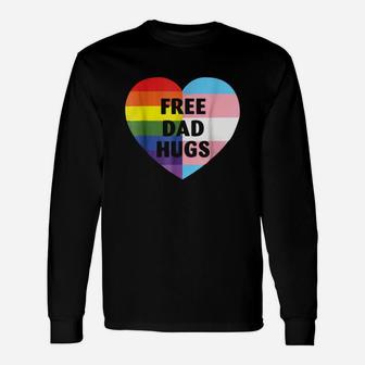 Free Dad Hugs Lgbt Gay Pride Shirts Long Sleeve T-Shirt - Seseable