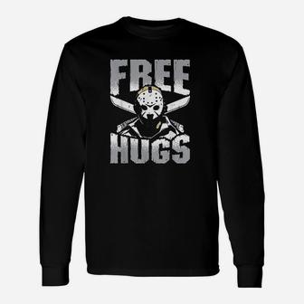 Free Hugs Jason Friday 13th Halloween Long Sleeve T-Shirt - Seseable
