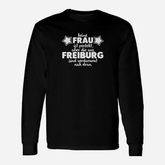 Freiburg-Fan Langarmshirts Schwarz mit Spruch für Frauen - Seseable