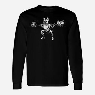 French Bulldog Muscle Gym Long Sleeve T-Shirt - Seseable