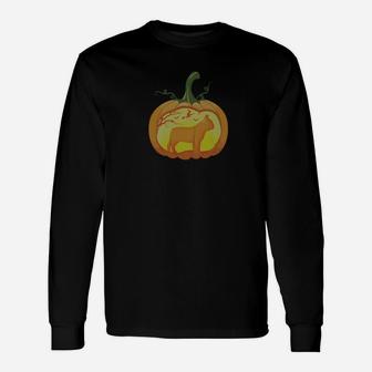 French Bulldog Pumpkin Scary Halloween Long Sleeve T-Shirt - Seseable