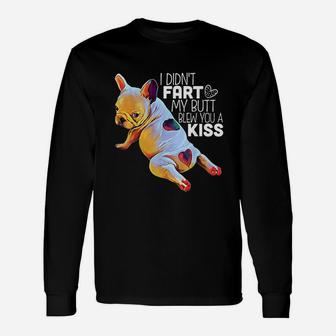 French Bulldog Puppy Fart Joke Frenchie Long Sleeve T-Shirt - Seseable