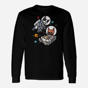 French Bulldog Space Astronaut Cosmic Dog Premium Long Sleeve T-Shirt - Seseable