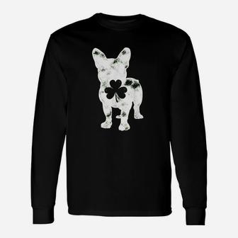 French Bulldog St Patricks Day Boy Dog Shamrock Long Sleeve T-Shirt - Seseable