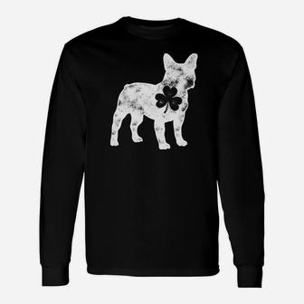 French Bulldog St Patricks Day Men Dog Shamrock Long Sleeve T-Shirt - Seseable