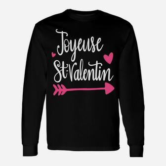 French Teacher Valentines Day Joyeuse Saint Valentin Long Sleeve T-Shirt - Seseable