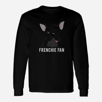 Frenchie Fan Winking French Bulldog Art Long Sleeve T-Shirt - Seseable
