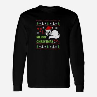 Fröhliche Weihnachten Panda Langarmshirts im Hässlichen Pullover-Stil - Seseable