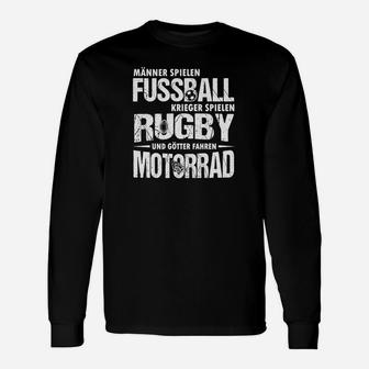 Fußball Rugby Motorrad Fans Langarmshirts, Herren mit Sportspruch - Schwarz - Seseable