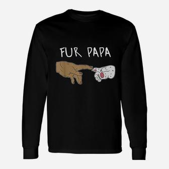 Fur Papa Animal Lover Cat And Dog Long Sleeve T-Shirt - Seseable