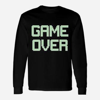 Game Over Retro Gaming Video Gamer Outfits Long Sleeve T-Shirt - Seseable