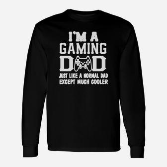 Gaming Dad Just Like A Normal Dad Only Cooler Gamer T-shirt Black Youth Long Sleeve T-Shirt - Seseable