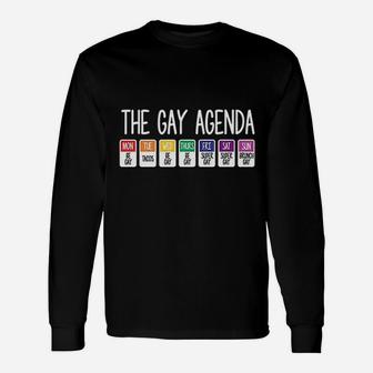 The Gay Weekly Agenda Lgbt Pride Rainbow Long Sleeve T-Shirt - Seseable